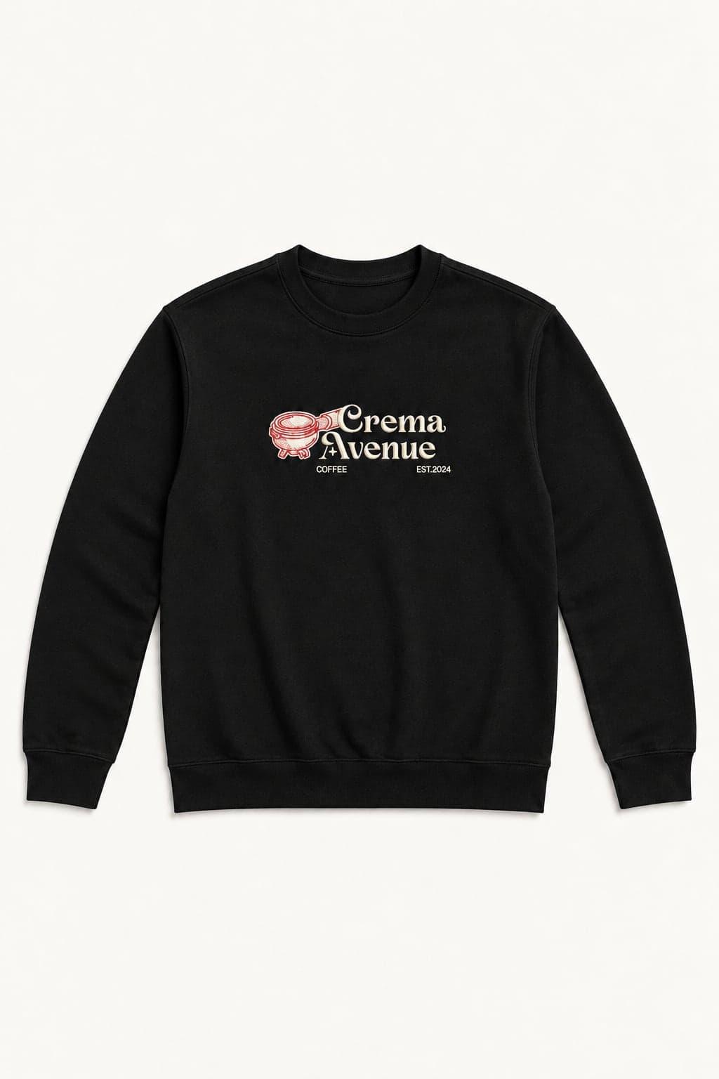 Crema Avenue Crew Neck - Black — front