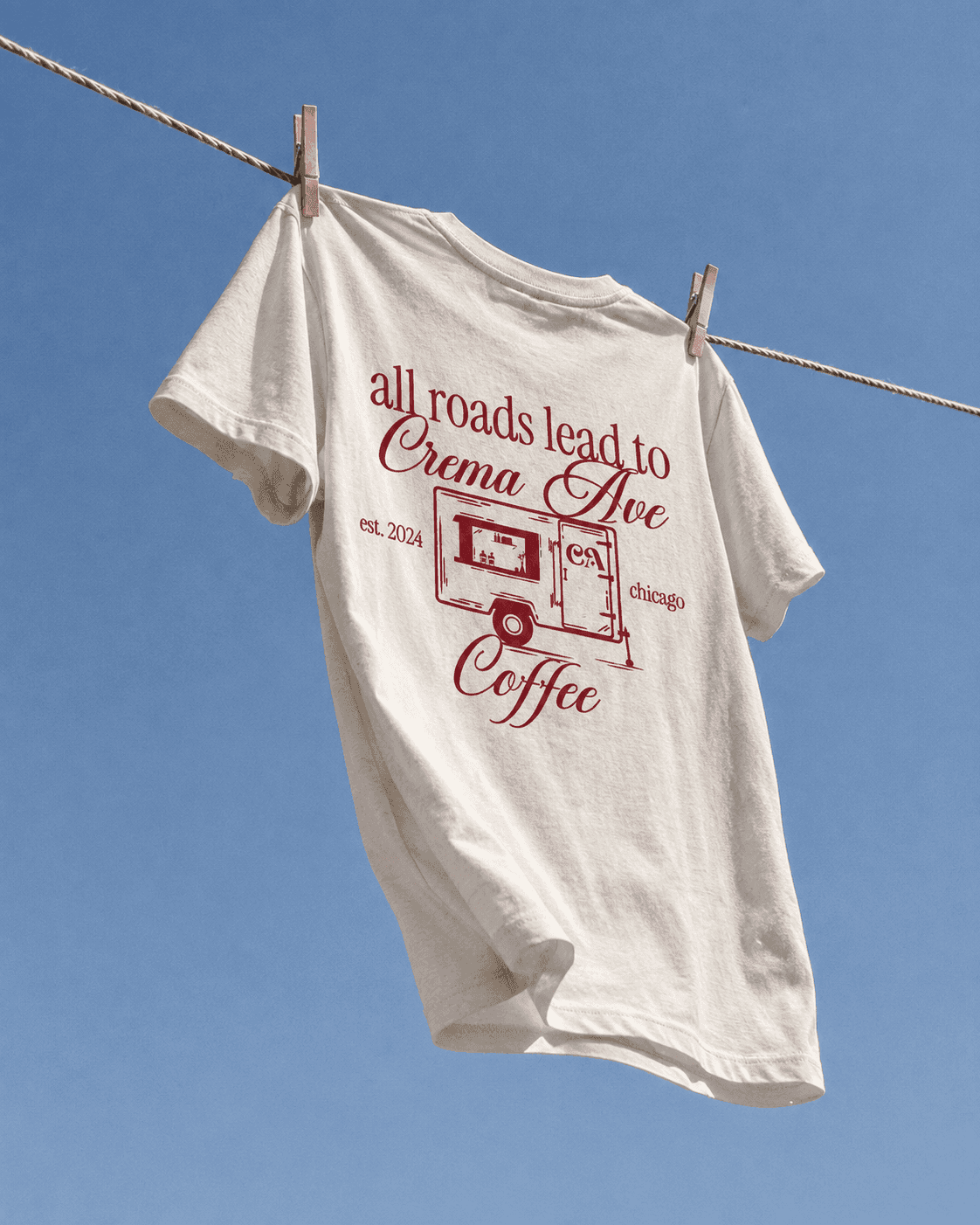 ‘All Roads’ Tee - Beige — on the line